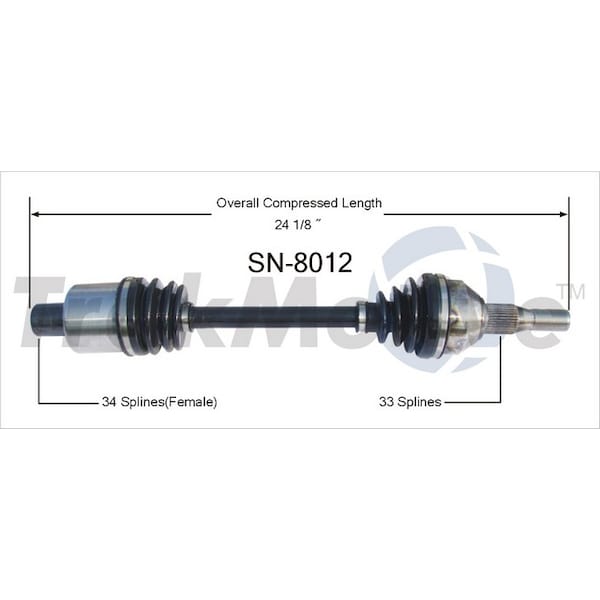 Surtrack Axle Cv Axle Shaft, Sn-8012 SN-8012 - main